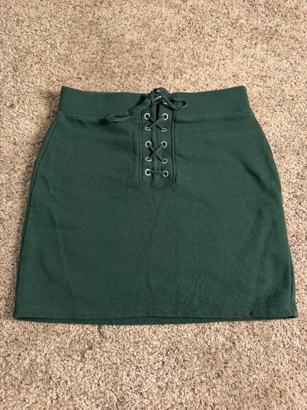 FOREVER 21 Women's Green Lace-Up Stretch Pencil Skirt Small - Picture 3 of 6